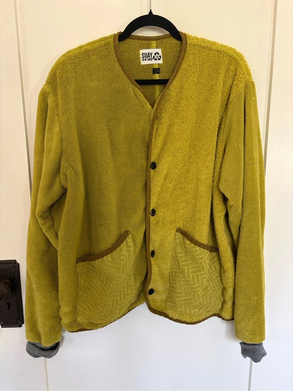 Suay Sew Shop Terry Cloth Chore Coat/Jacket/Cardigan XL